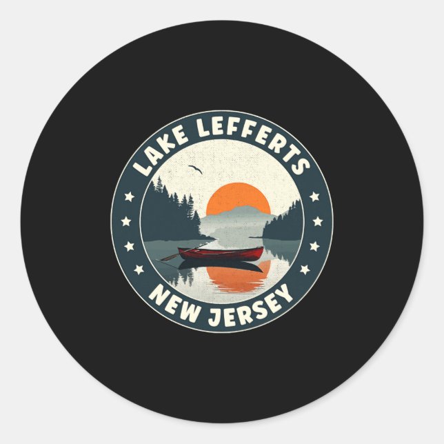 Lake Lefferts New Jersey Sunset T Shirt  Runder Aufkleber (Vorderseite)