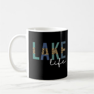Lake Life Cheetah Print Typografy Kaffeetasse