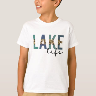 Lake Life Cheetah Print Typografy T-Shirt