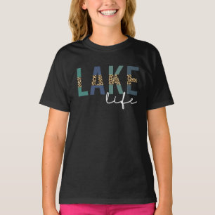 Lake Life Cheetah Print Typografy T-Shirt