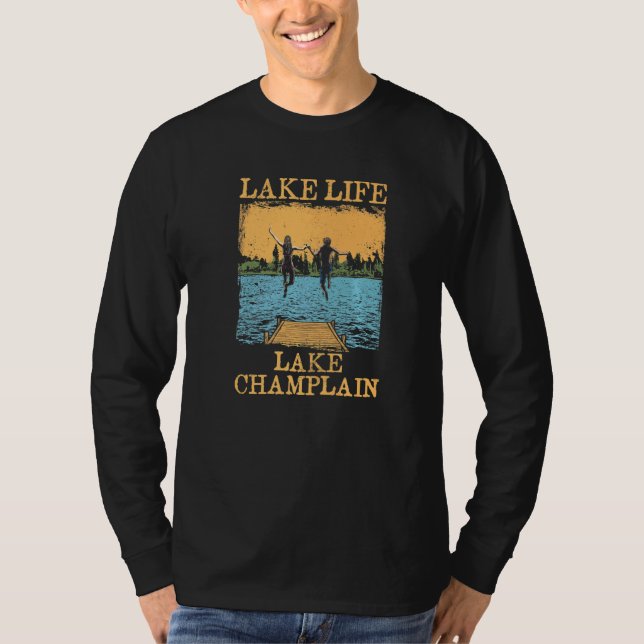 Lake Life Lake Champlain Schwimmen New York Swimmi T-Shirt (Vorderseite)