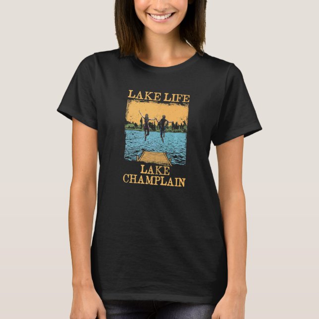 Lake Life Lake Champlain Schwimmen New York Swimmi T-Shirt (Vorderseite)