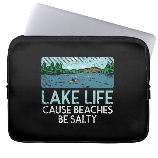 Lake Life Salty Beaches Laptopschutzhülle (Vorderseite)