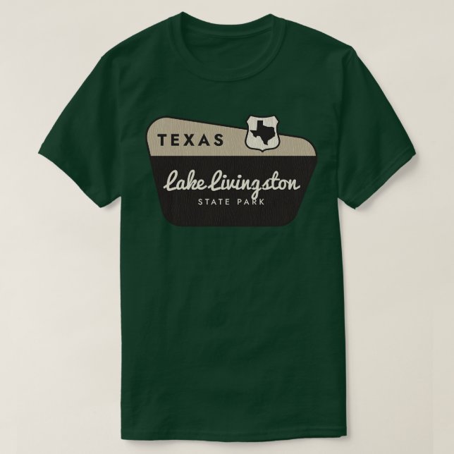 Lake Livingston Staat Park Texas Welcome Sign T-Shirt (Design vorne)