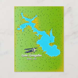 Lake Livingston Texas Map Postkarte