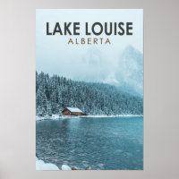Lake Louise Alberta Canada Travel Art Vintag