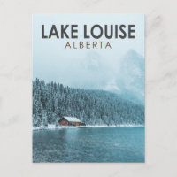 Lake Louise Alberta Canada Travel Art Vintag