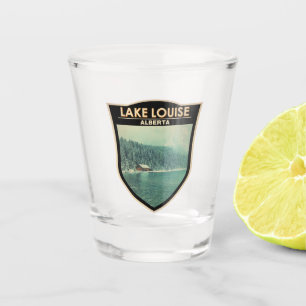 Lake Louise Alberta Canada Travel Art Vintag Schnapsglas