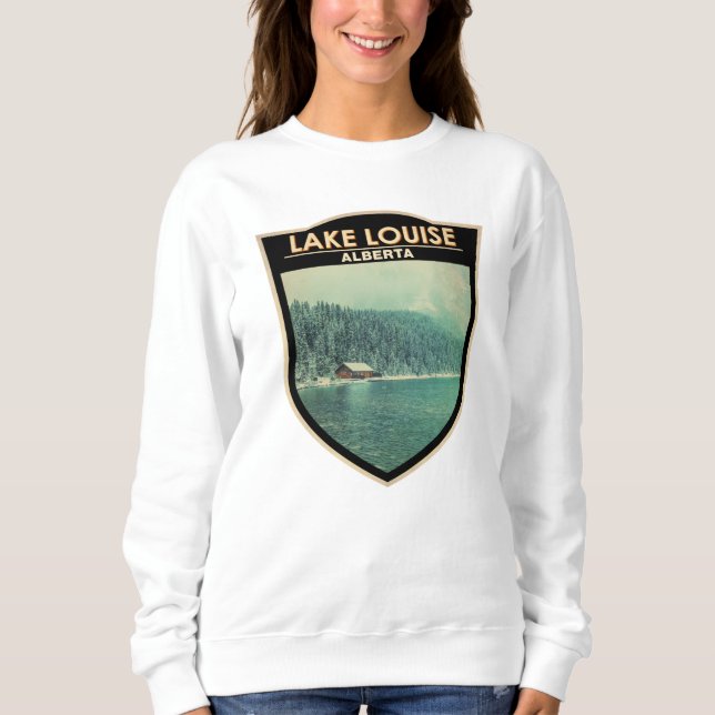 Lake Louise Alberta Canada Travel Art Vintag Sweatshirt (Vorderseite)