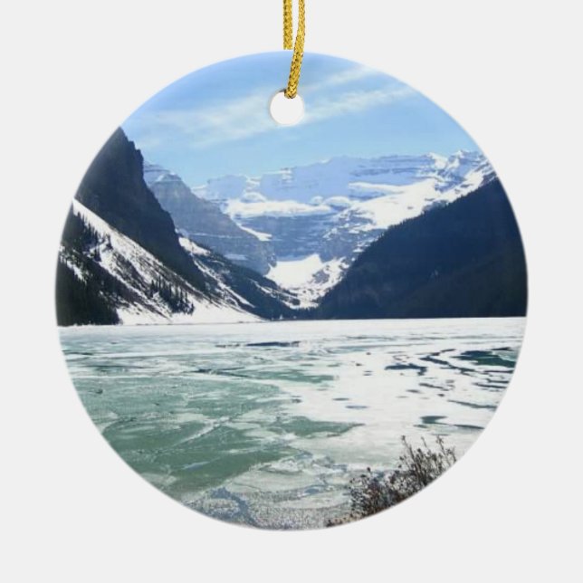 Lake Louise, Banff, Alberta, Kanada Keramik Ornament (Vorne)