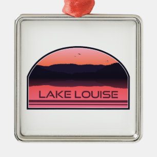 Lake Louise Banff National Park Red Sunrise Ornament Aus Metall