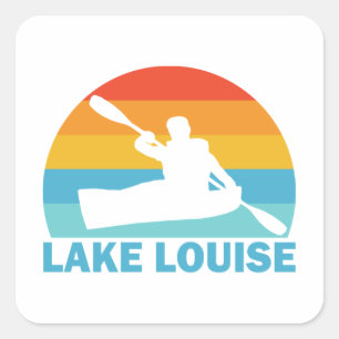 Lake Louise Banff Nationalpark Kayak Quadratischer Aufkleber