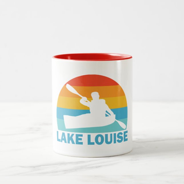 Lake Louise Banff Nationalpark Kayak Zweifarbige Tasse (Mittel)