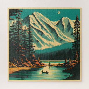 Lake Louise Banff Nationalpark Retro-Reise Puzzle