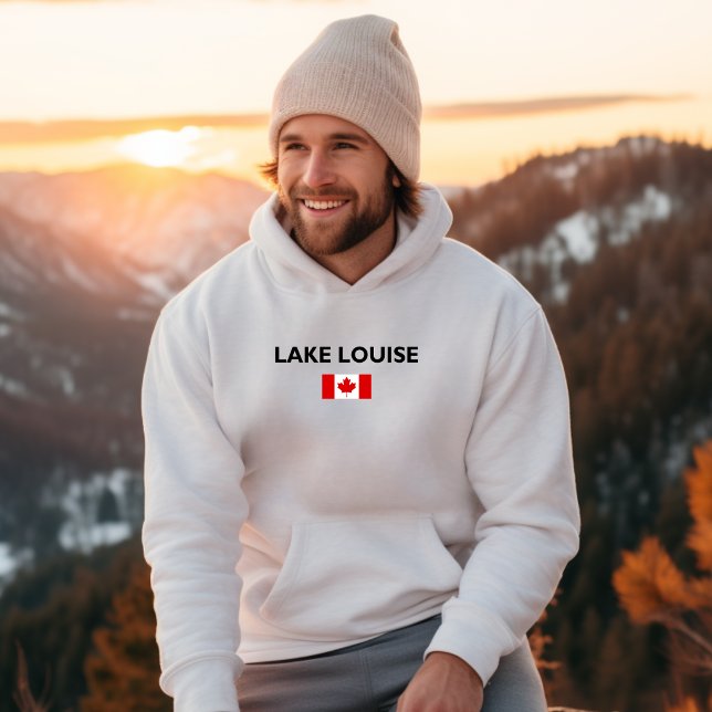 Lake Louise Canada Kanadische Flagge Licht Farbe Hoodie (Von Creator hochgeladen)