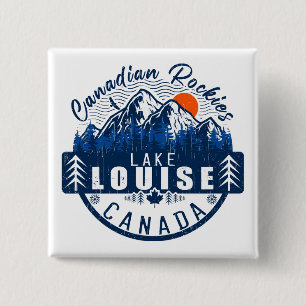 Lake Louise Canada Vintag Retro Sunset Souvenir Button
