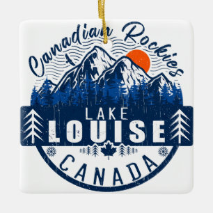 Lake Louise Canada Vintag Retro Sunset Souvenir Keramikornament