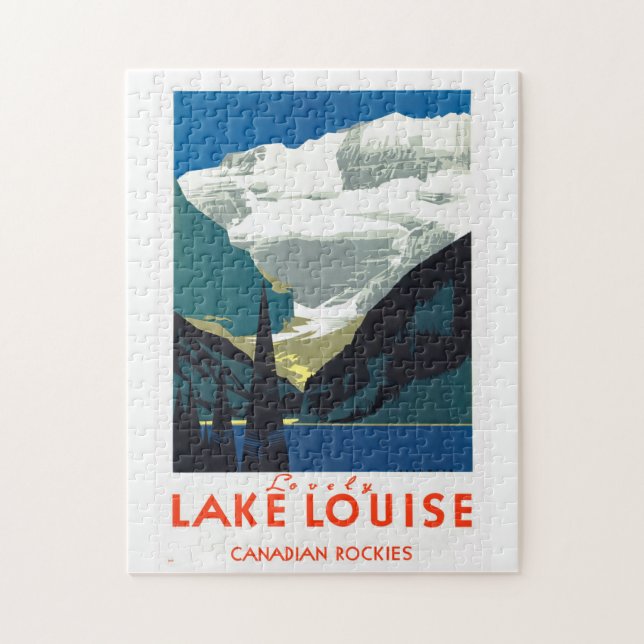 Lake Louise Canadian Rockies ~ Vintage Travel Puzzle (Vertikal)