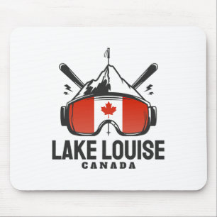 Lake Louise Kanada Skifahren Retro Skifahren Mousepad