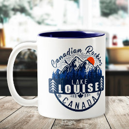 Lake Louise - Kanada - Vintag Retro Sunset Zweifarbige Tasse