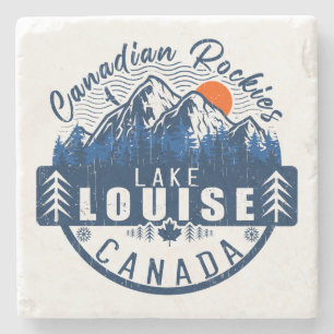 Lake Louise Kanada Vintage Retro Sonnenuntergang S Steinuntersetzer