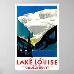 Lake Louise, Kanadier Rockies, Kanada, Vintag Poster