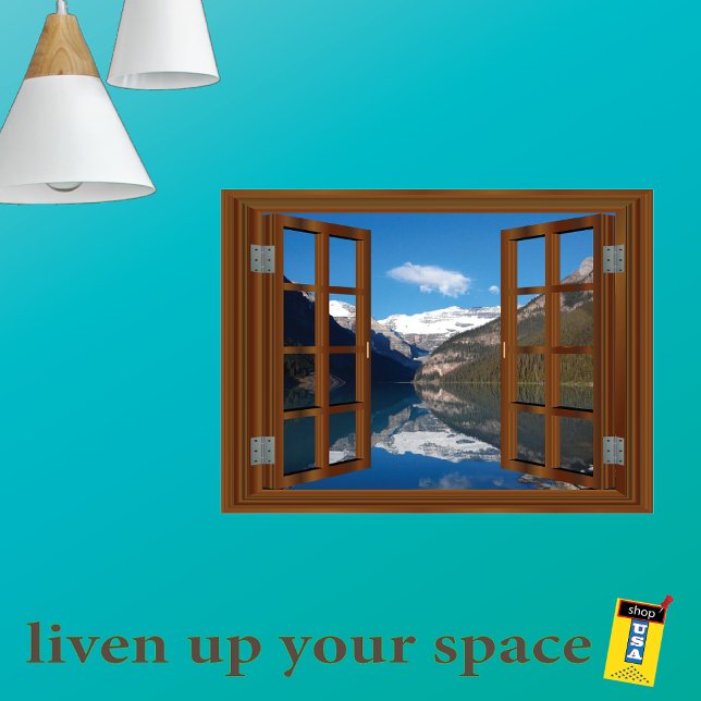 Lake Louise Mountain Fake Window View Poster (Von Creator hochgeladen)