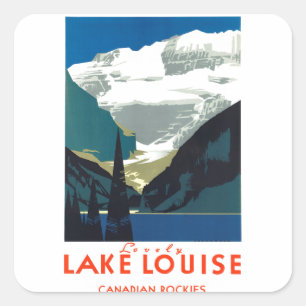 Lake- Louisekanadier Rockies Kanada Quadratischer Aufkleber