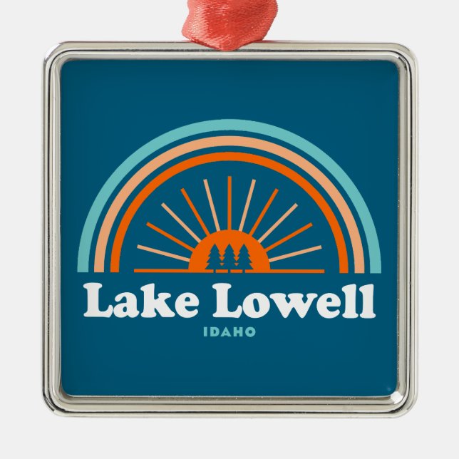 Lake Lowell Idaho Rainbow Ornament Aus Metall (Vorne)