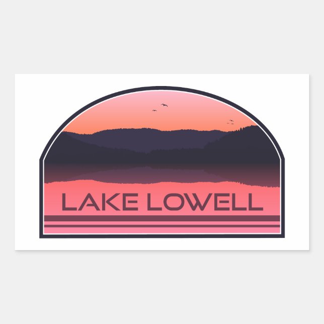 Lake Lowell Idaho Red Sunrise Rechteckiger Aufkleber (Vorderseite)