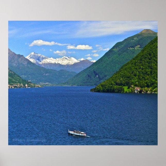 "LAKE LUGANO" LEINWAND GLOSS PRINT POSTER (Vorne)