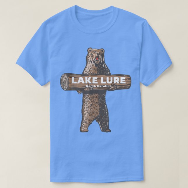 Lake Lure North Carolina NC Growling Bear Vacation T-Shirt (Design vorne)