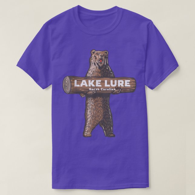 Lake Lure North Carolina NC Growling Bear Vacation T-Shirt (Design vorne)