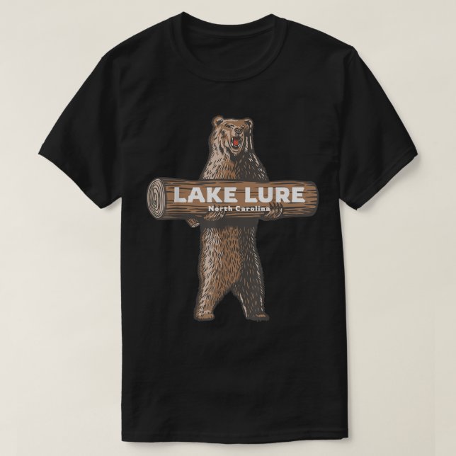 Lake Lure North Carolina NC Growling Bear Vacation T-Shirt (Design vorne)