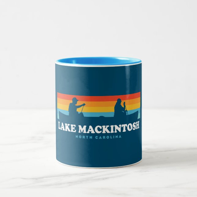 Lake Mackintosh North Carolina Canoe Zweifarbige Tasse (Mittel)