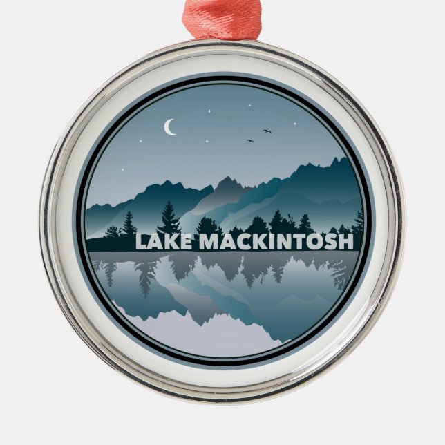 Lake Mackintosh North Carolina Reflektion Ornament Aus Metall (Vorne)