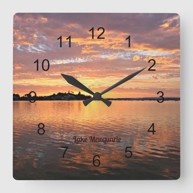 Lake Macquarie, New South Wales, Australien Quadratische Wanduhr (Vorderseite)