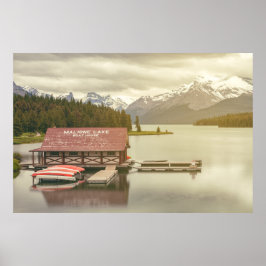 Lake Maligne Boathouse Poster