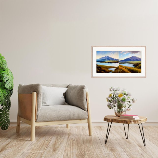 Lake Mangamahoe Diptych - Leinwand Art Prinz Poster (Von Creator hochgeladen)