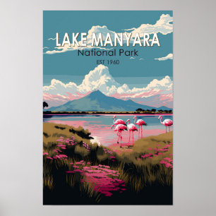 Lake Manyara Nationalpark Tansania Vintag Reisen Poster