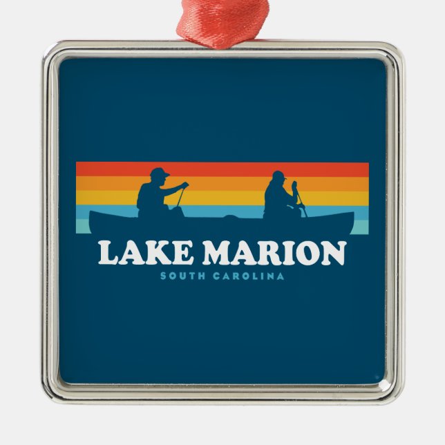 Lake Marion South Carolina Canoe Ornament Aus Metall (Vorne)
