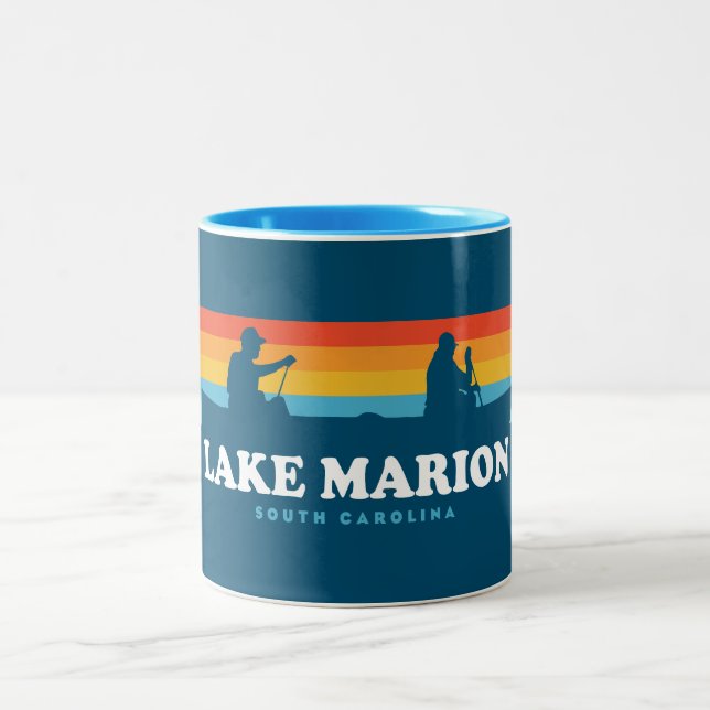 Lake Marion South Carolina Canoe Zweifarbige Tasse (Mittel)