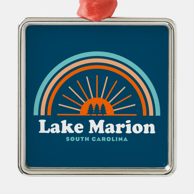 Lake Marion South Carolina Rainbow Ornament Aus Metall (Vorne)