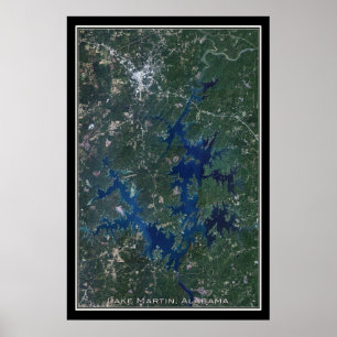 Lake Martin Alabama Satellite Poster Karte