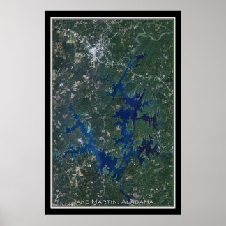 Lake Martin Alabama Satellite Poster Karte