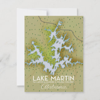 Lake Martin Alabama Travel Plakatkarte.