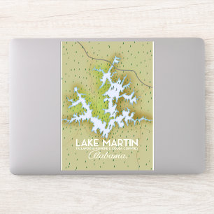 Lake Martin Alabama Travel Plakatkarte. Aufkleber