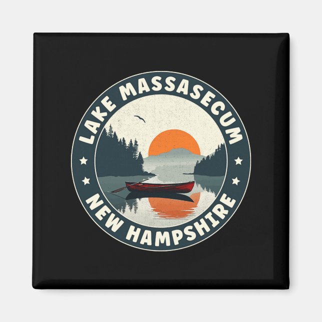Lake Mase New Hampshire Sunset T Shirt  Magnet (Vorne)