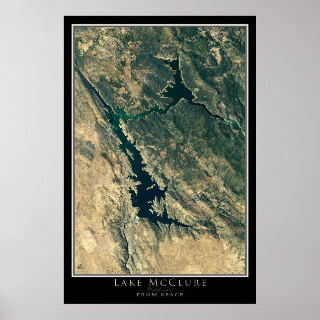 Lake McClure California Satellite Poster Map (Vorne)