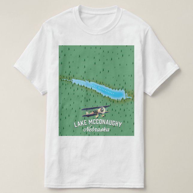 Lake McConaughy Nebraska Reiseplakat T-Shirt (Design vorne)
